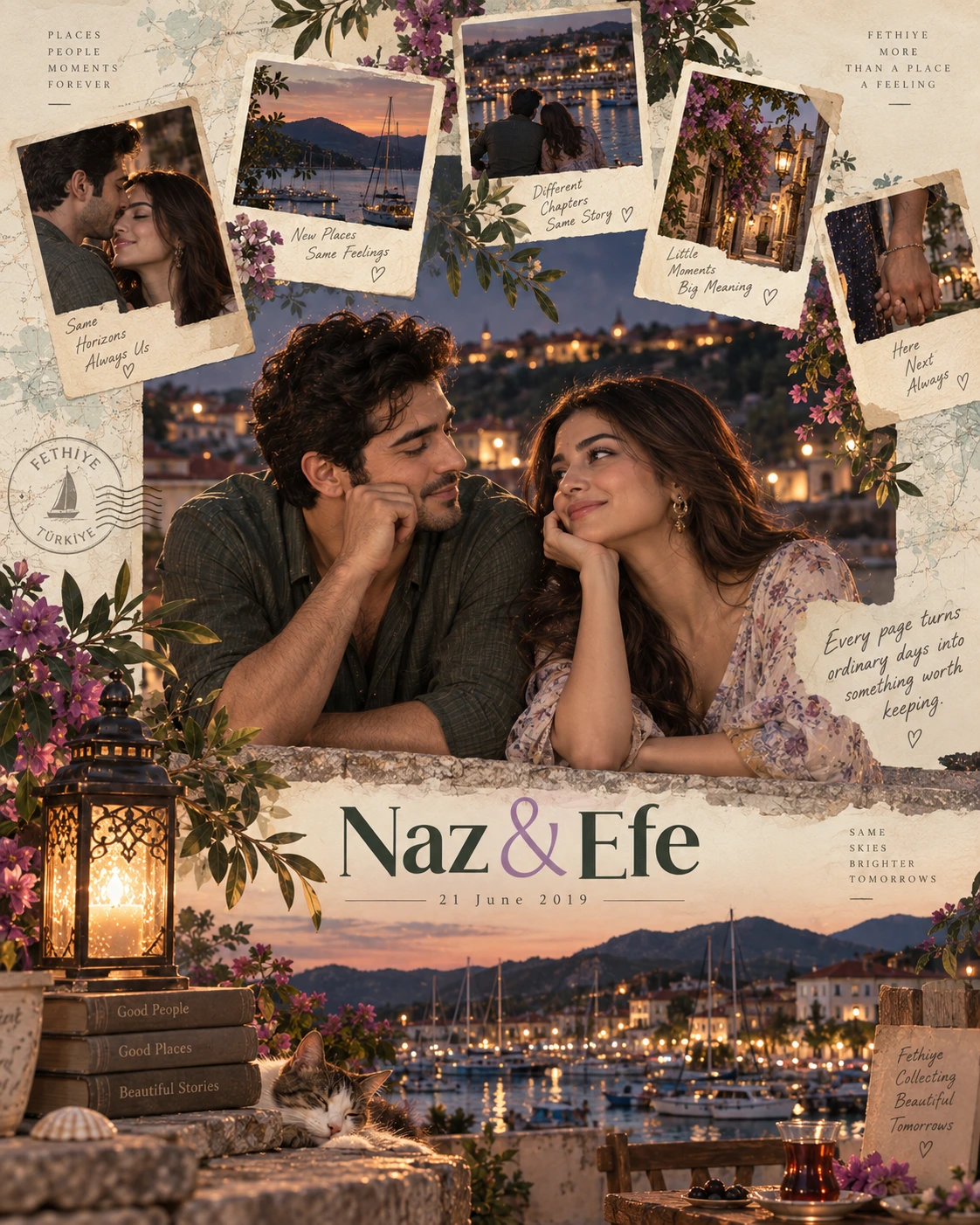 Fethiye Snapshot Constellation Storybook Love — Anniversary AI poster reference