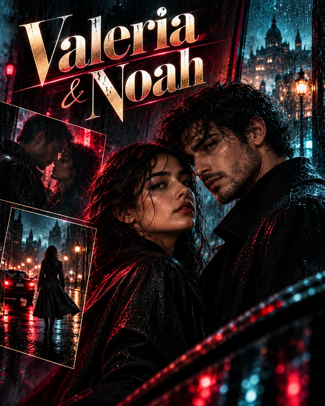 Valeria & Noah — Neo Noir Layered Memory Instagram Poster — Instagram Posts AI poster reference