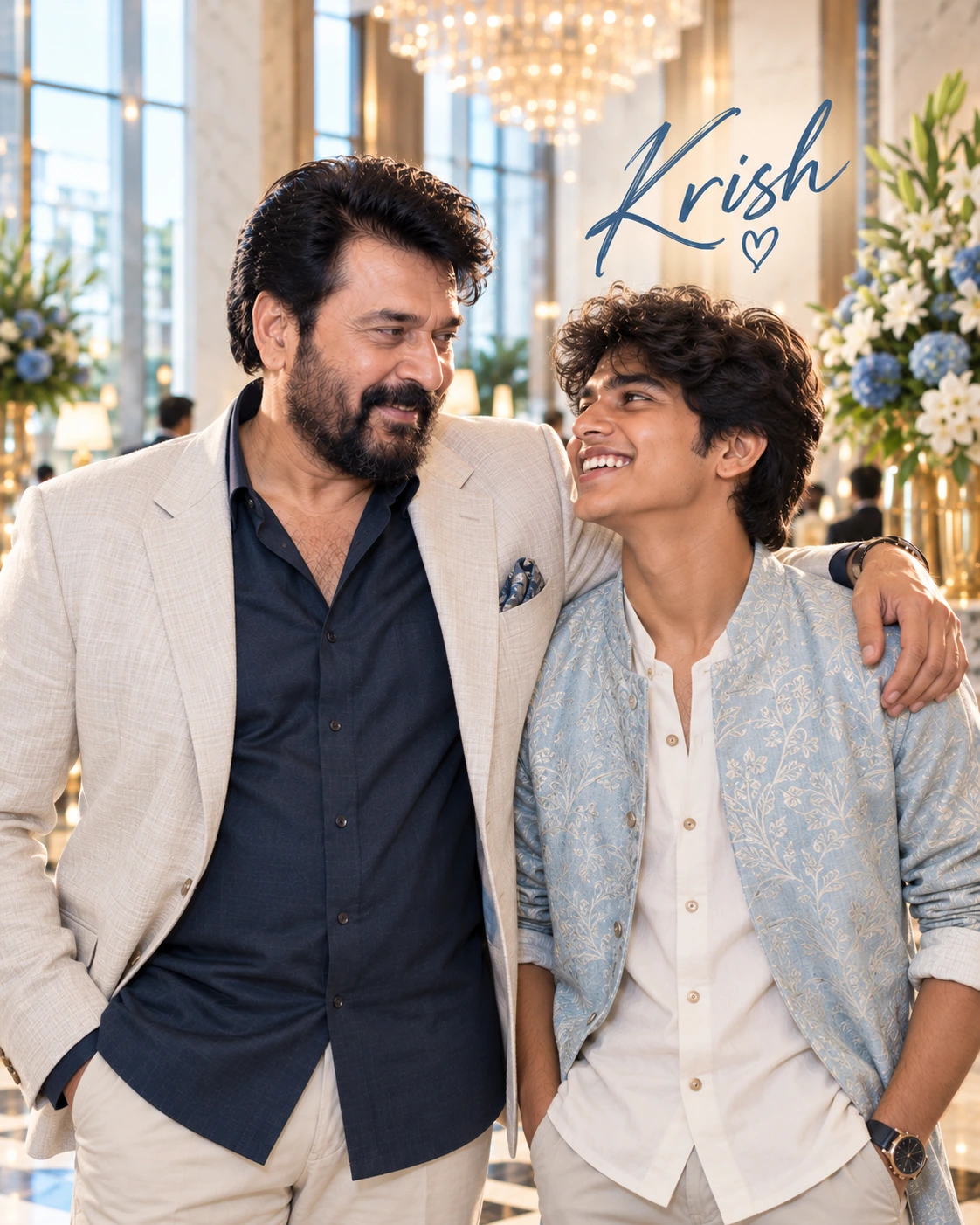 Krish with Mammootty — High-Key Daylight Clarity Dream Poster — Instagram Posts AI poster reference