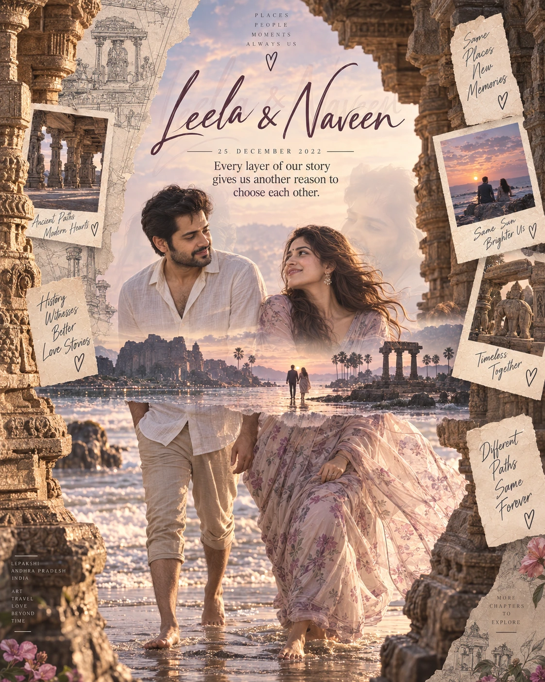 Lepakshi Double Horizon Layered Memory — Anniversary AI poster reference