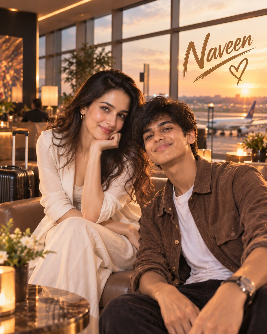 Naveen with Shraddha Kapoor — Golden-Hour Glow Dream Poster — Instagram Posts AI poster reference