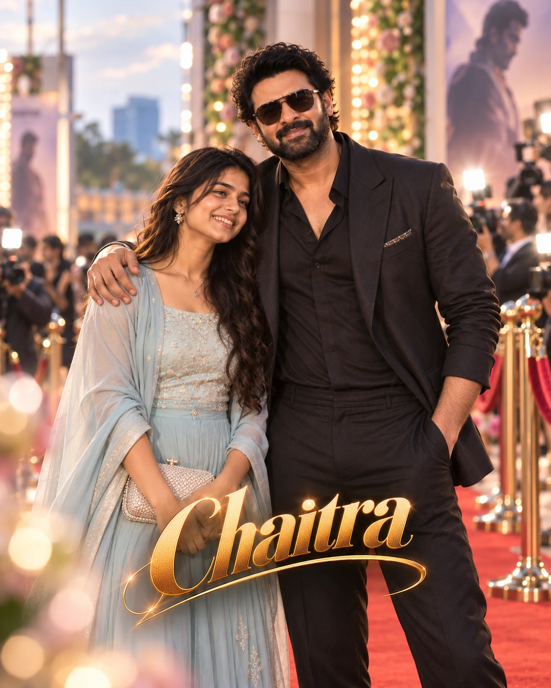 Chaitra with Prabhas — Pastel Editorial Softness Dream Poster — Instagram Posts AI poster reference