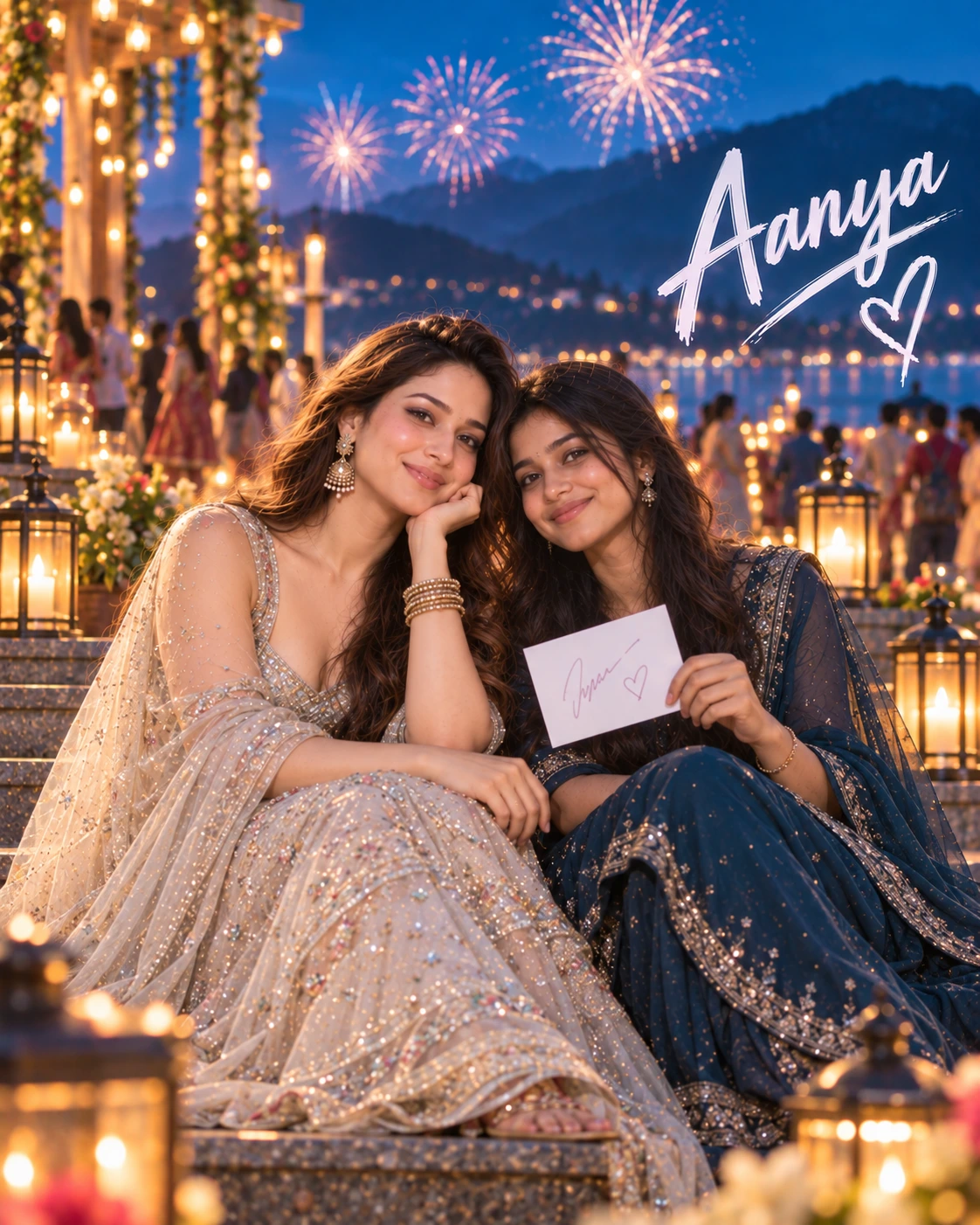 Aanya with Tamannaah Bhatia — Blue-Hour Cinematic Calm Dream Poster — Instagram Posts AI poster reference
