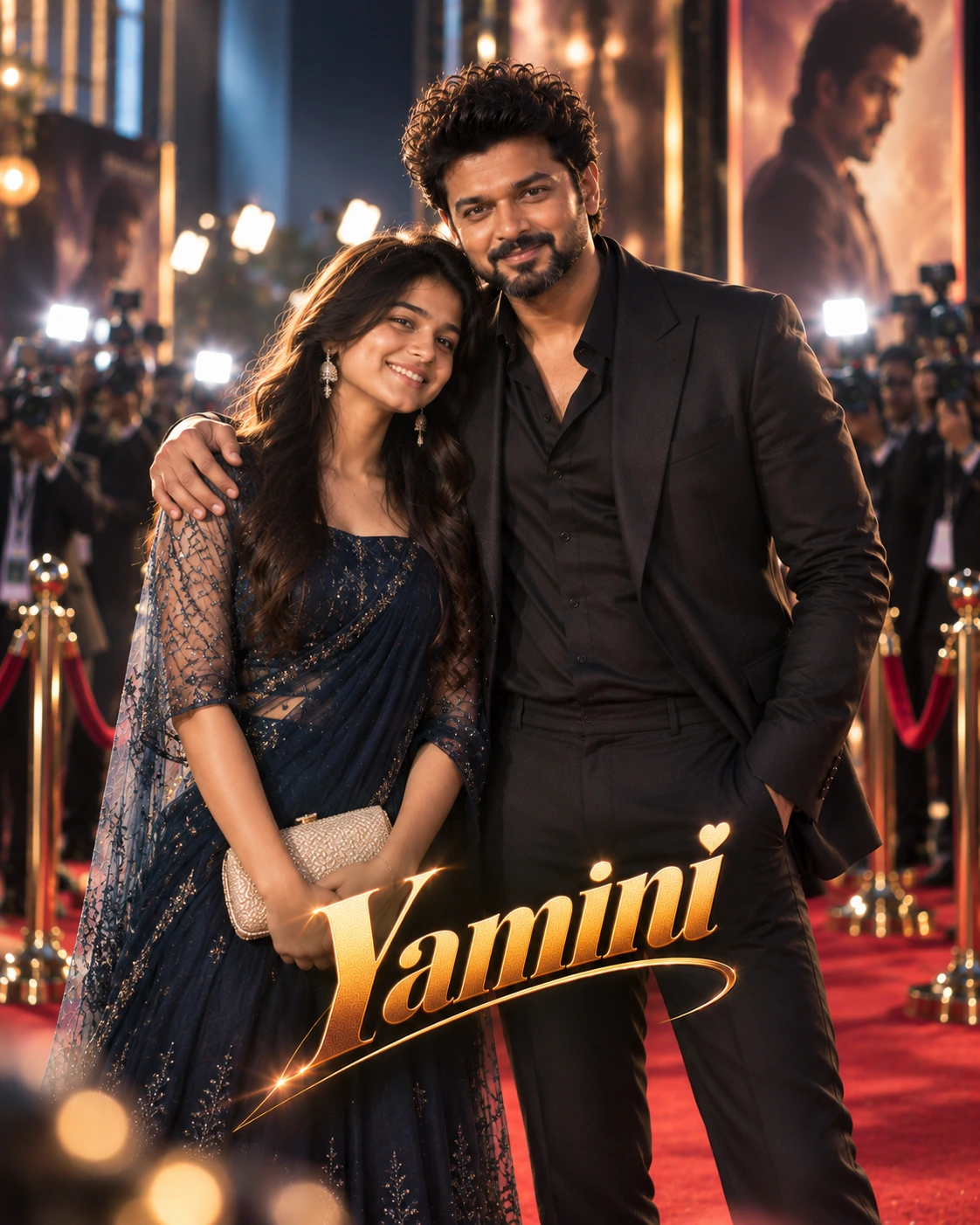 Yamini with Vijay — Cinematic Shadow-And-Rim Contrast Dream Poster — Instagram Posts AI poster reference