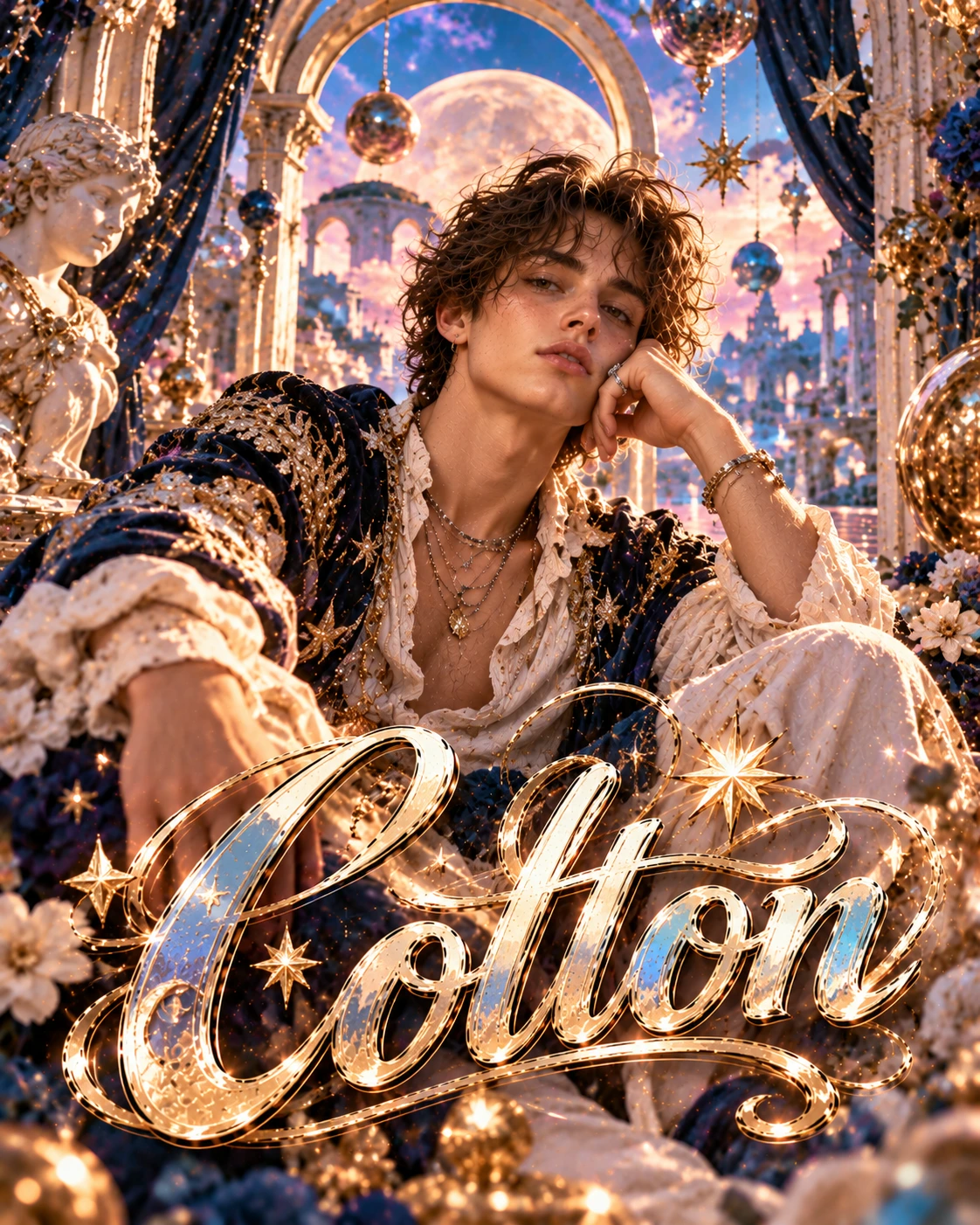 Colton — Surreal Soirée Framed Space Profile Poster — Instagram Posts AI poster reference