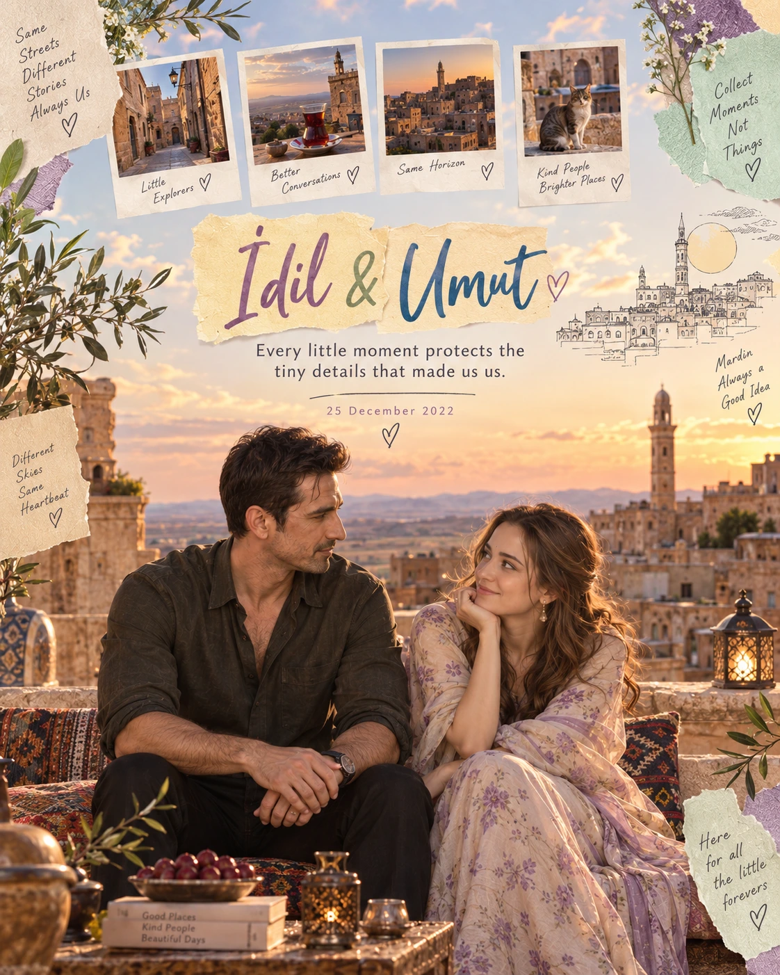 Mardin Quiet Thumbnails Whimsical Collage — Engagement AI poster reference