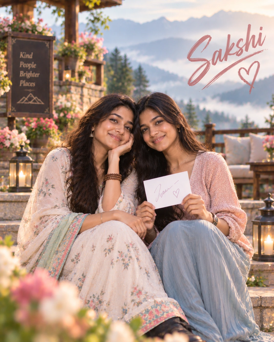 Sakshi with Sai Pallavi — Pastel Editorial Softness Dream Poster — Instagram Posts AI poster reference