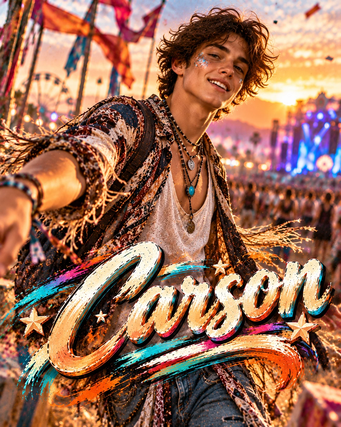 Carson — Festival Core Motion Energy Profile Poster — Instagram Posts AI poster reference