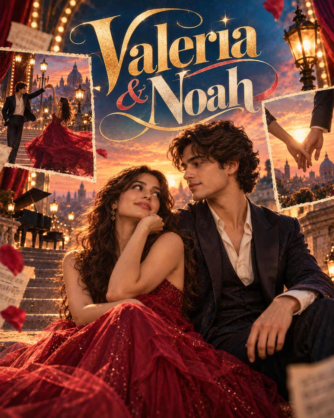 Valeria & Noah — Musical Dream Layered Memory Instagram Poster — Instagram Posts AI poster reference