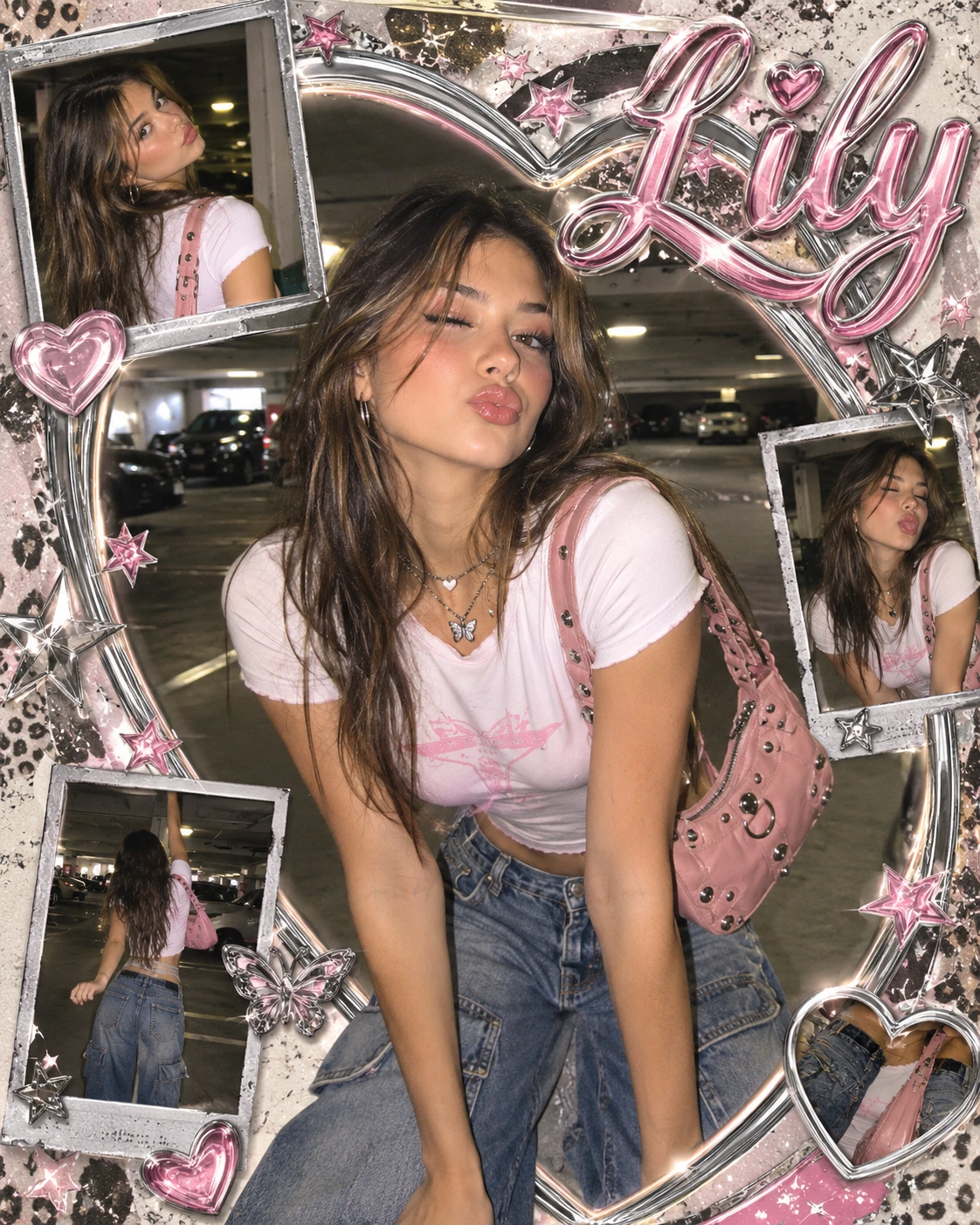 Lily — Y2K Digi-Cam Framed Space Profile Poster — Instagram Posts AI poster reference