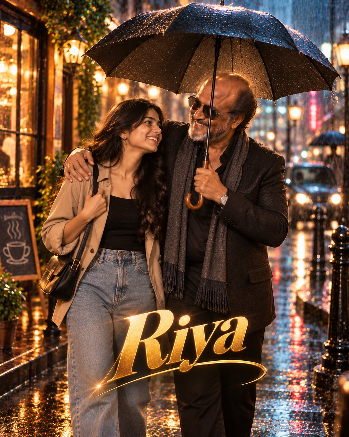 Riya with Rajinikanth — Monsoon Street Star Meet Dream Poster — Instagram Posts AI poster reference