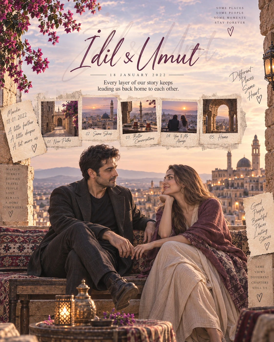 Mardin Quiet Thumbnails Layered Memory — Anniversary AI poster reference