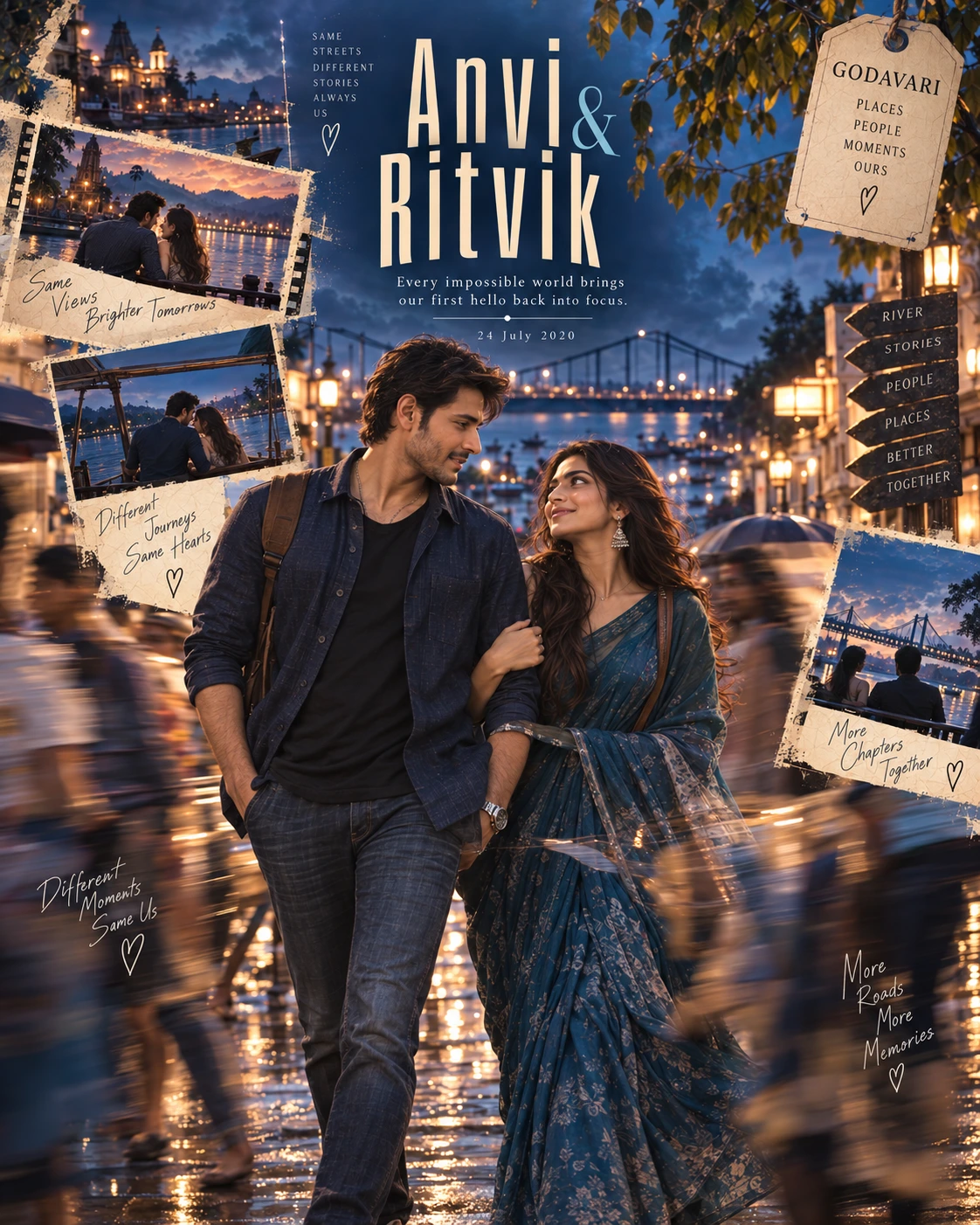 Godavari Motion Slices Surreal Romance — Engagement AI poster reference