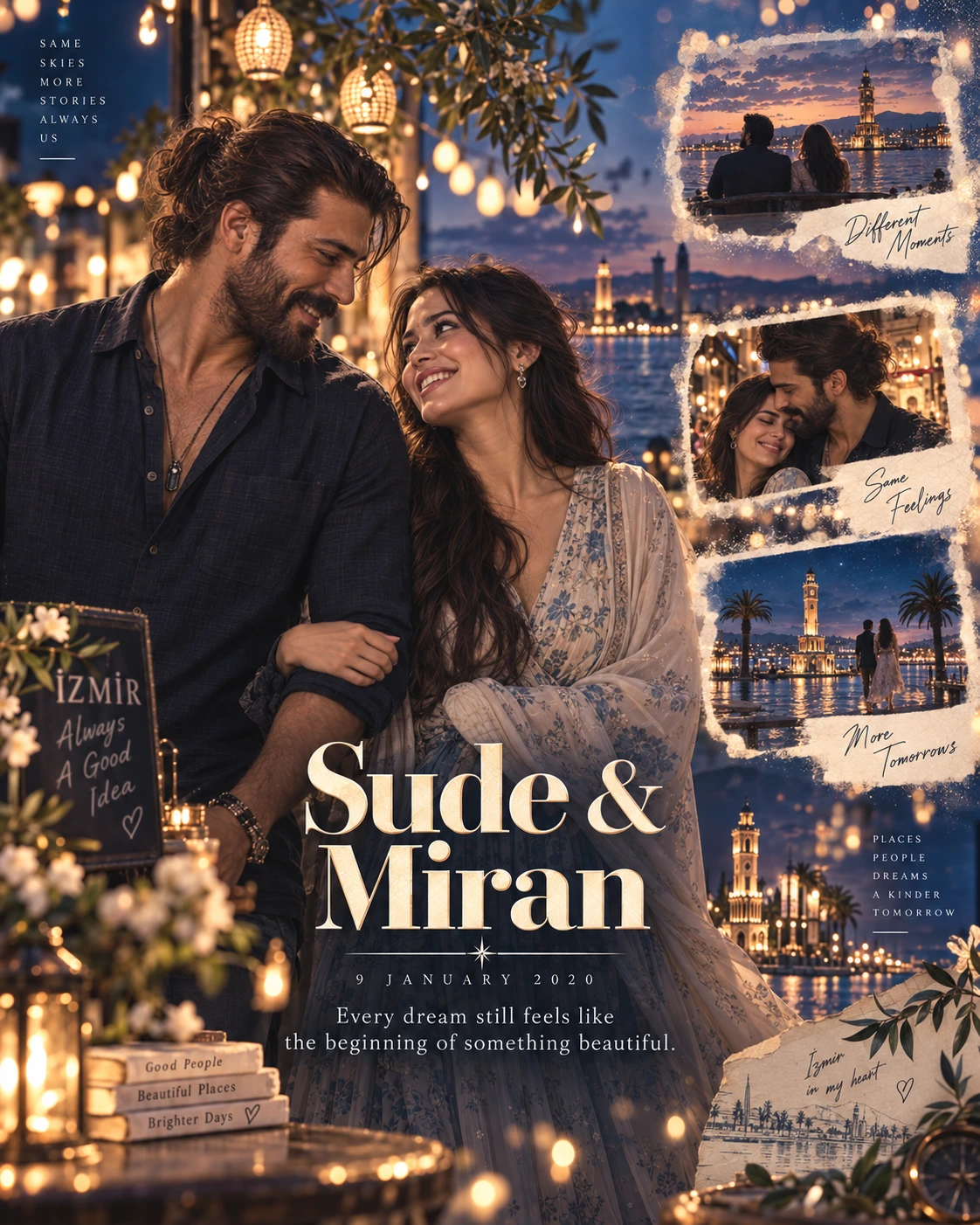 Izmir Bokeh Vignettes Dreamscape Couple — Engagement AI poster reference