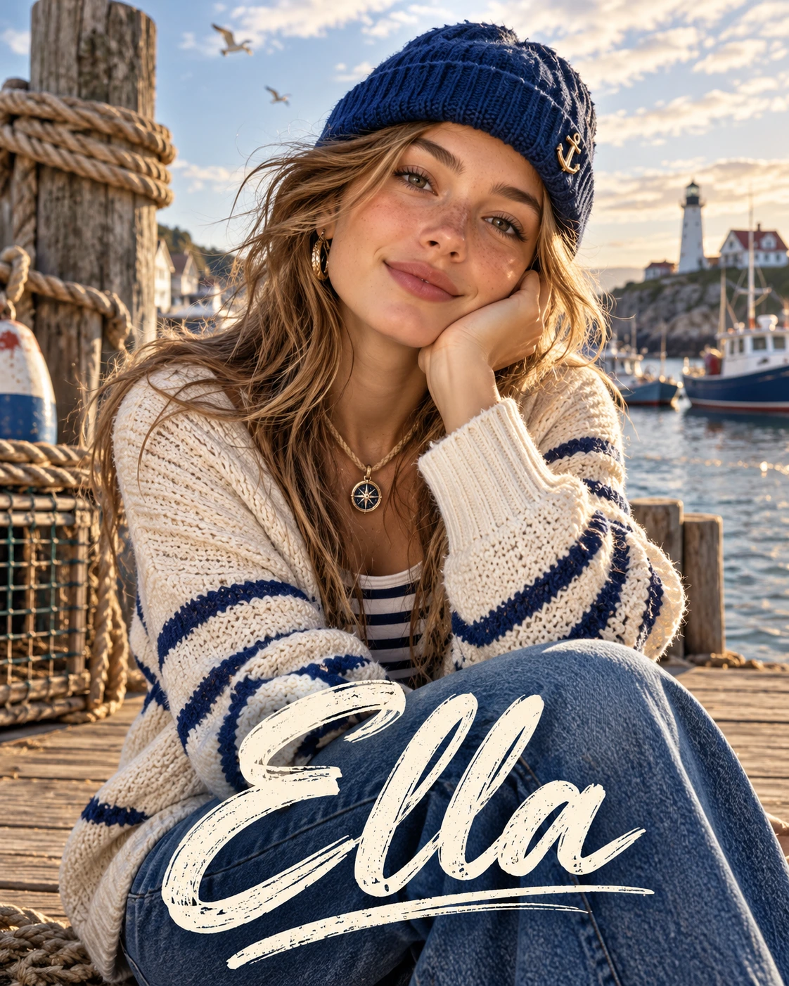 Ella — Fisherman Aesthetic Editorial Closeup Profile Poster — Instagram Posts AI poster reference