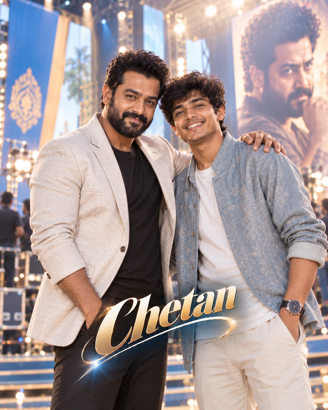 Chetan with Jr NTR — High-Key Daylight Clarity Dream Poster — Instagram Posts AI poster reference