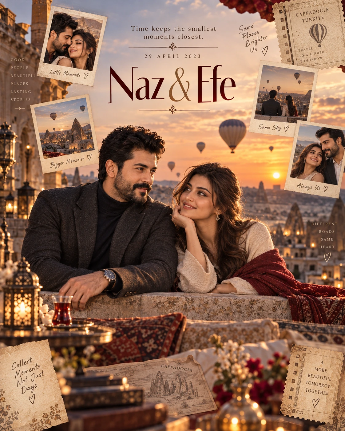 Cappadocia Snapshot Constellation Timeless Love — Anniversary AI poster reference
