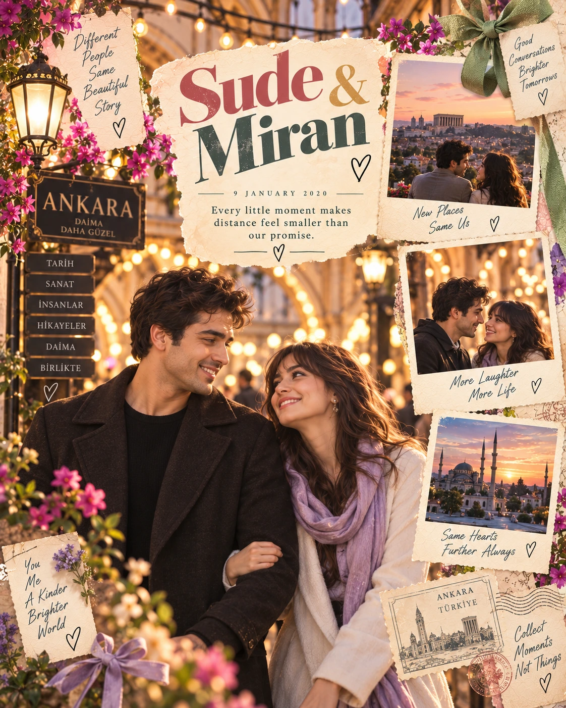 Ankara Deco Bokeh Vignettes Whimsical Collage — Engagement AI poster reference