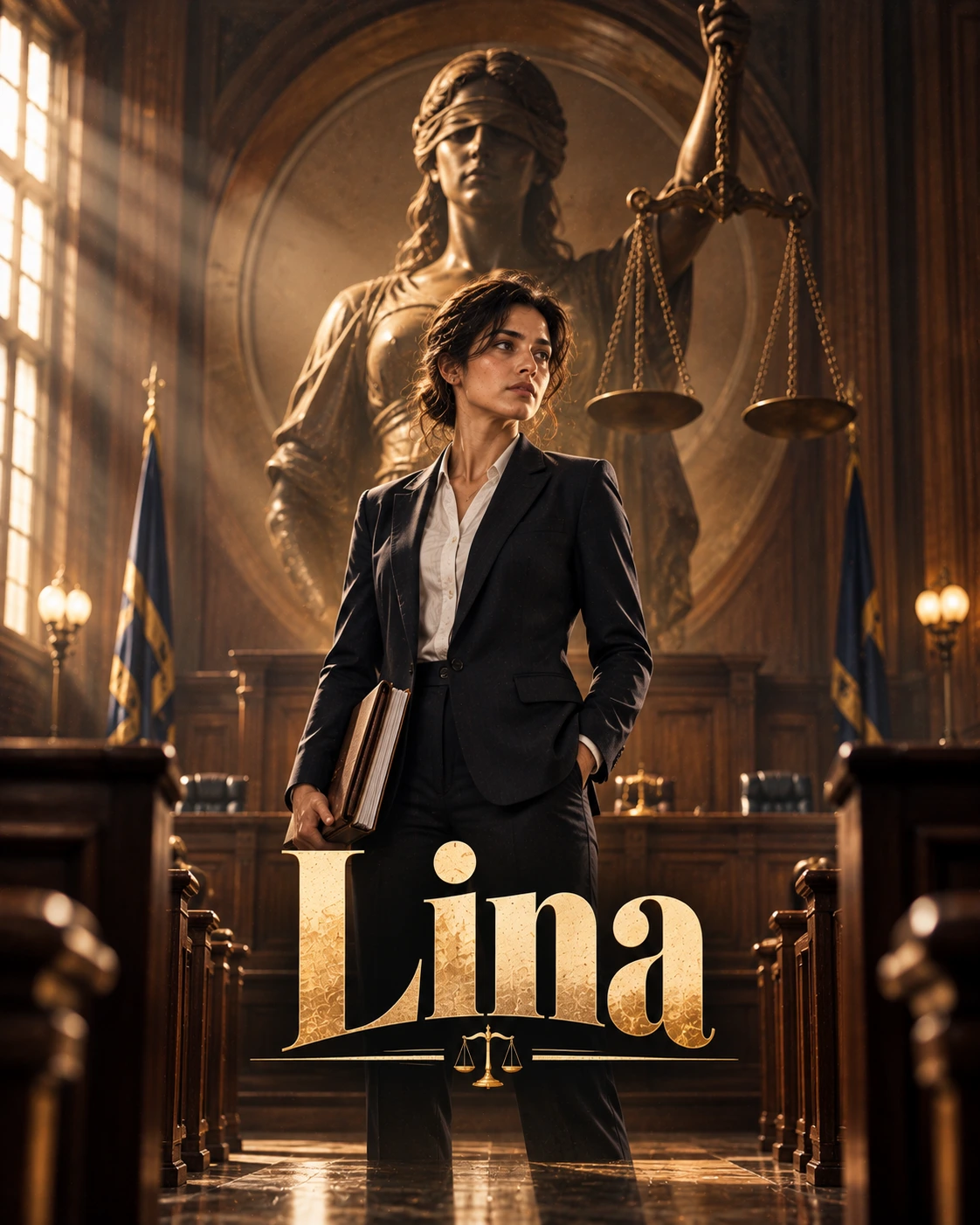 Lina — Courtroom Drama Minimal Symbol Instagram Poster — Instagram Posts AI poster reference