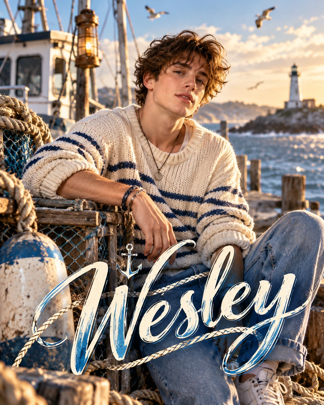 Wesley — Fisherman Aesthetic Environmental Halfbody Profile Poster — Instagram Posts AI poster reference