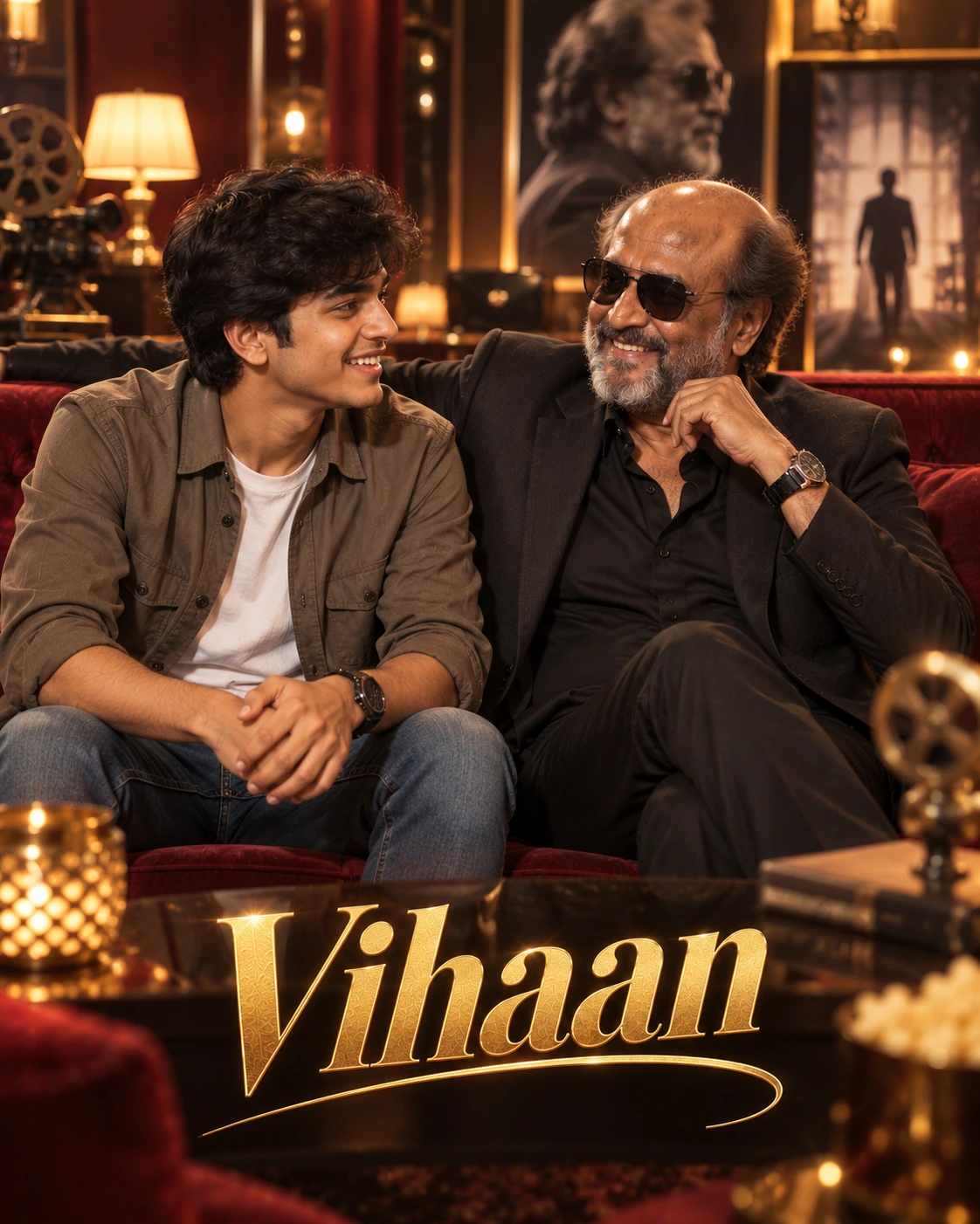 Vihaan with Rajinikanth — Private Screening Lounge Dream Poster — Instagram Posts AI poster reference