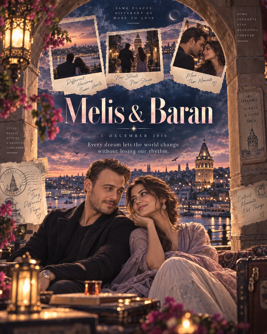 Galata Memory Portal Dreamscape Couple — Engagement AI poster reference