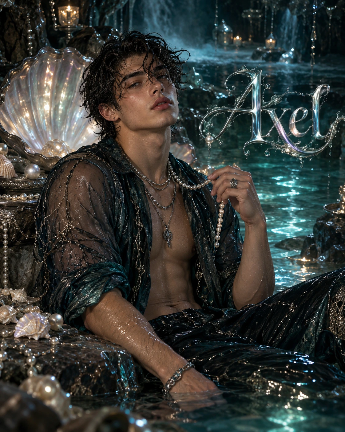 Axel — Sea Witchery Environmental Halfbody Profile Poster — Instagram Posts AI poster reference