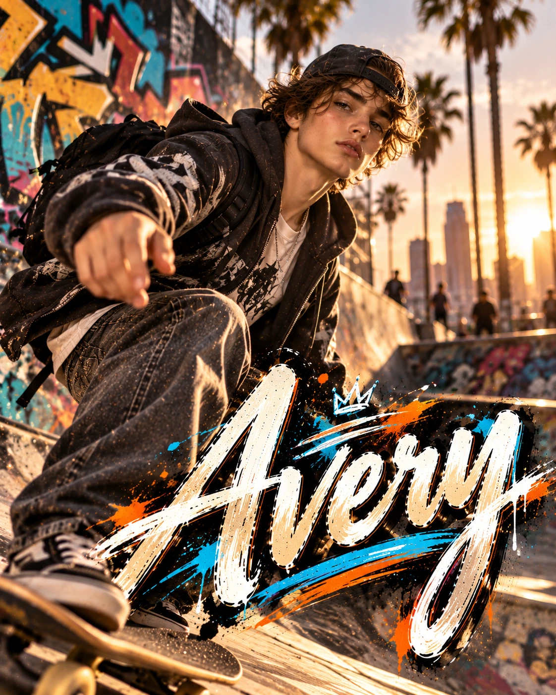 Avery — Skater Street Motion Energy Profile Poster — Instagram Posts AI poster reference
