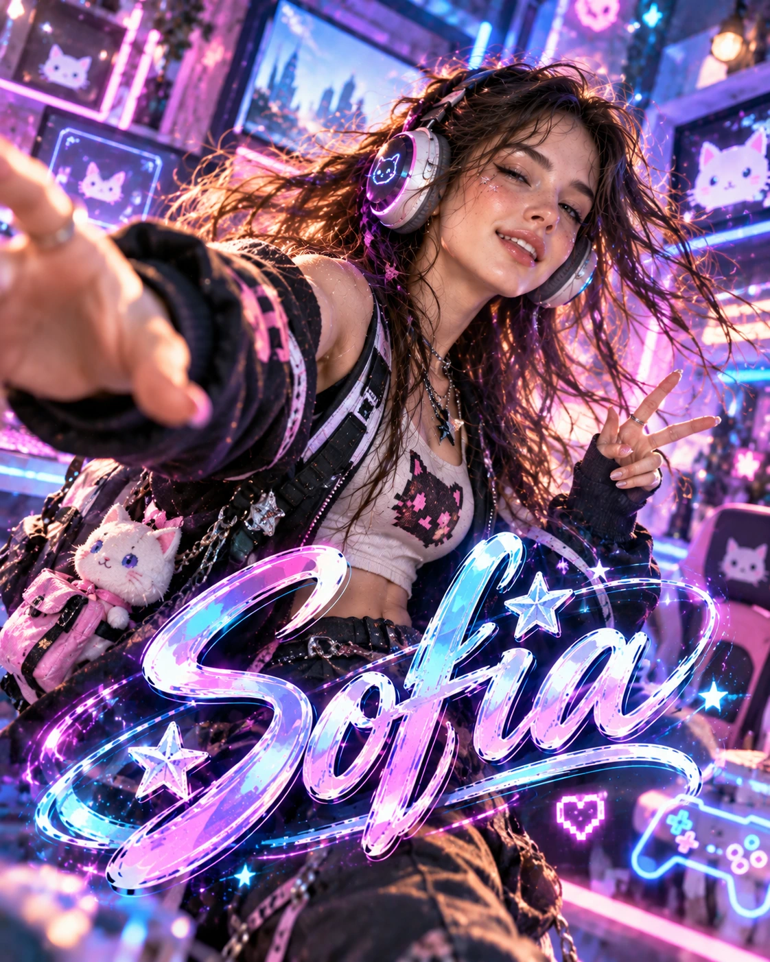 Sofia — Player One Motion Energy Profile Poster — Instagram Posts AI poster reference