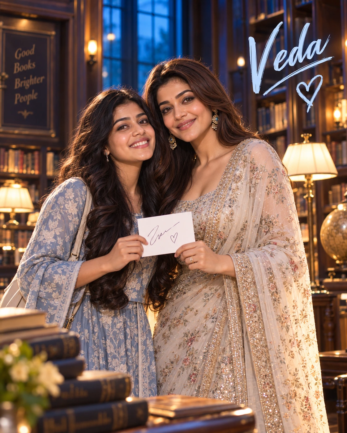Veda with Kajal Aggarwal — Blue-Hour Cinematic Calm Dream Poster — Instagram Posts AI poster reference