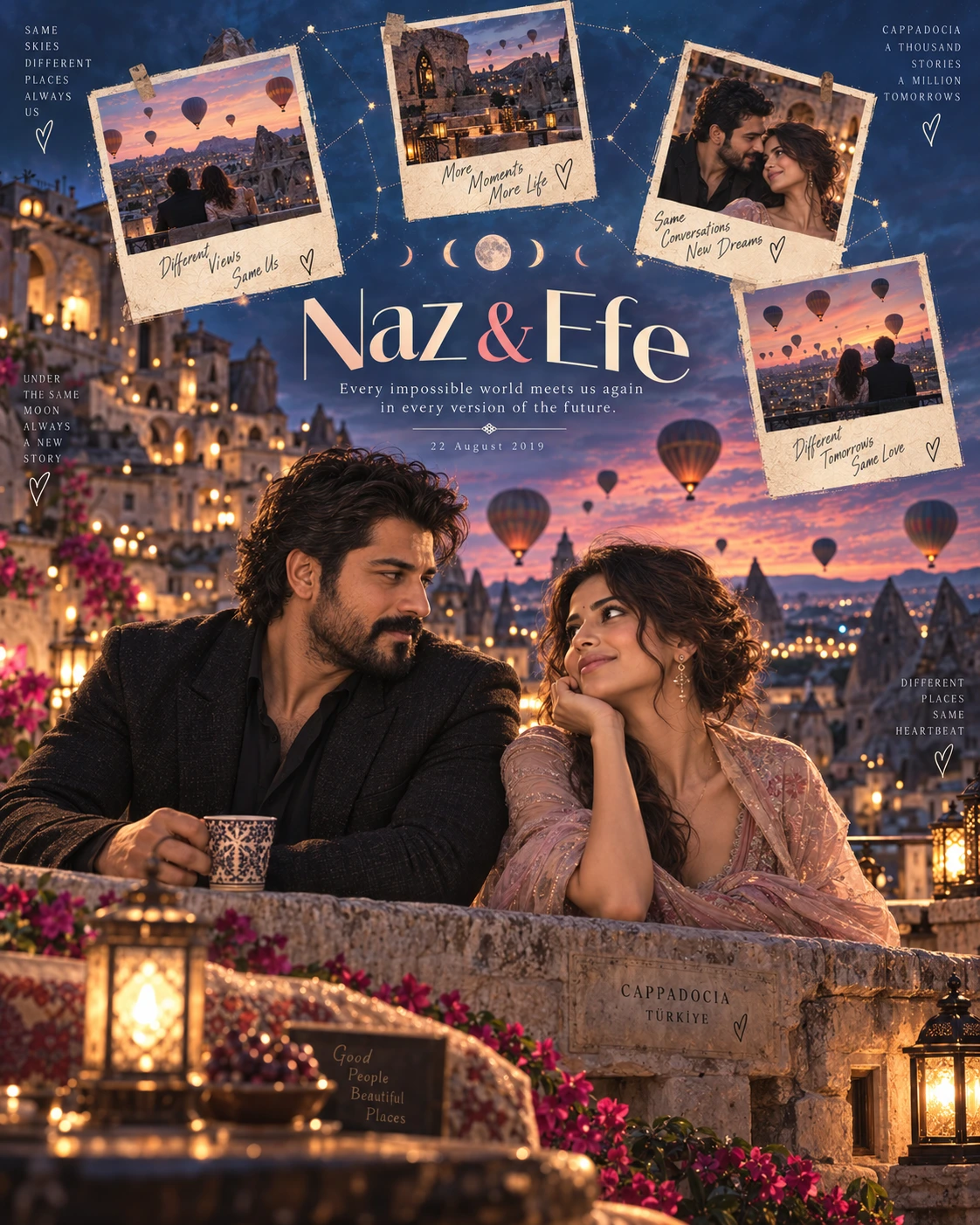 Cappadocia Snapshot Constellation Surreal Romance — Engagement AI poster reference