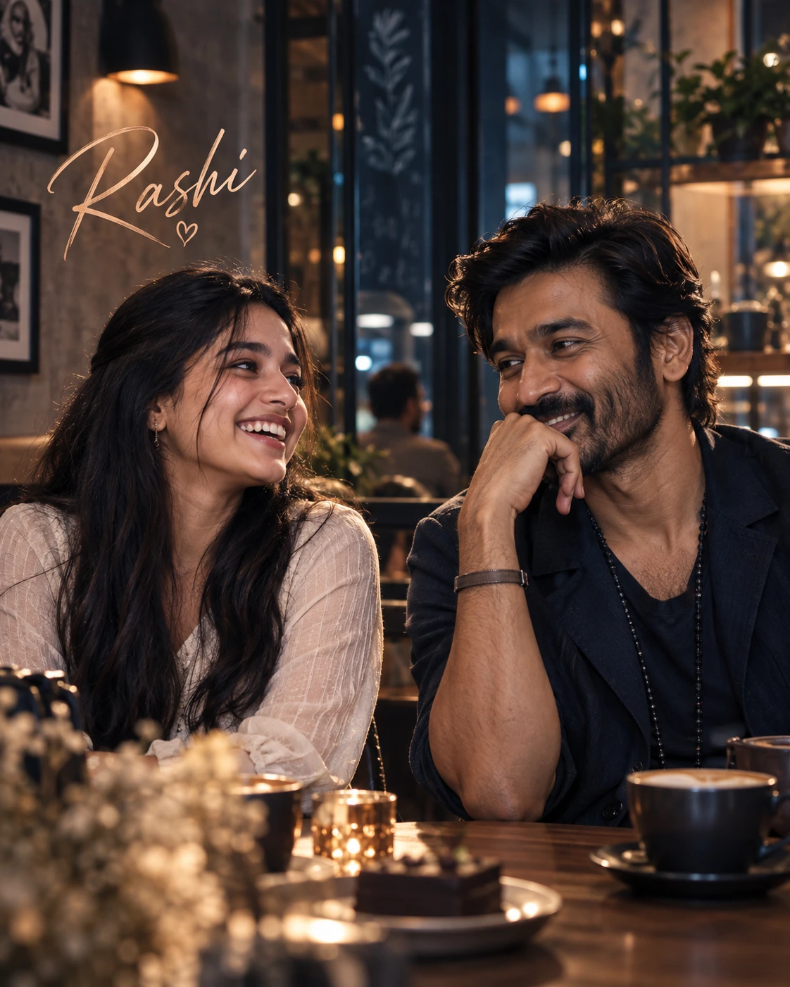 Rashi with Dhanush — Cinematic Shadow-And-Rim Contrast Dream Poster — Instagram Posts AI poster reference