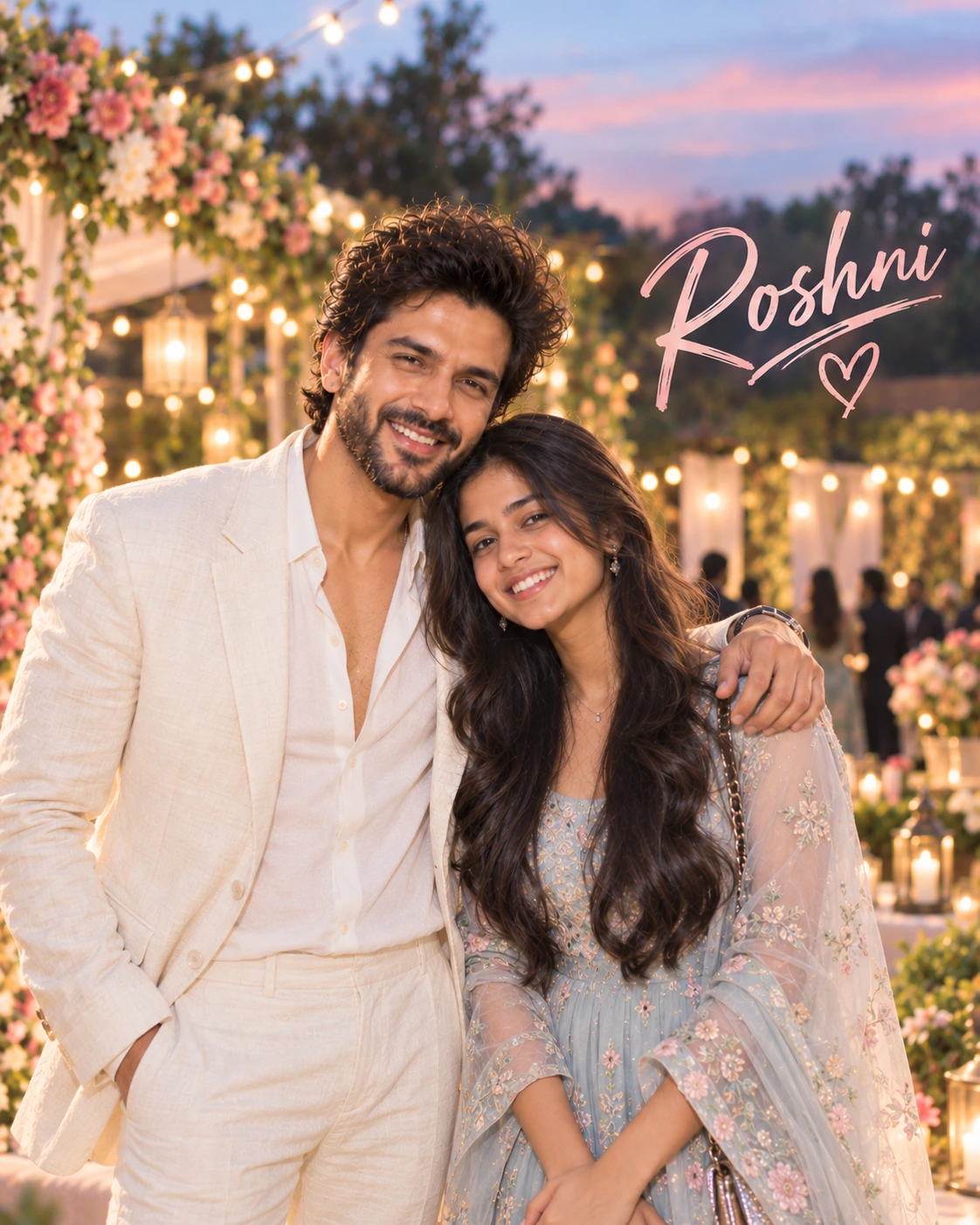 Roshni with Kartik Aaryan — Pastel Editorial Softness Dream Poster — Instagram Posts AI poster reference