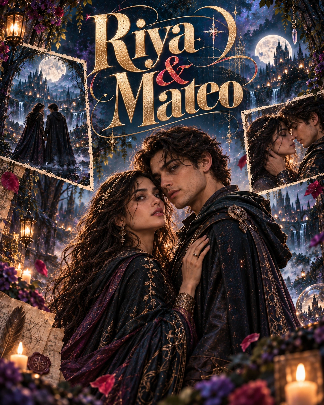 Riya & Mateo — Supernatural Fantasy Layered Memory Instagram Poster — Instagram Posts AI poster reference
