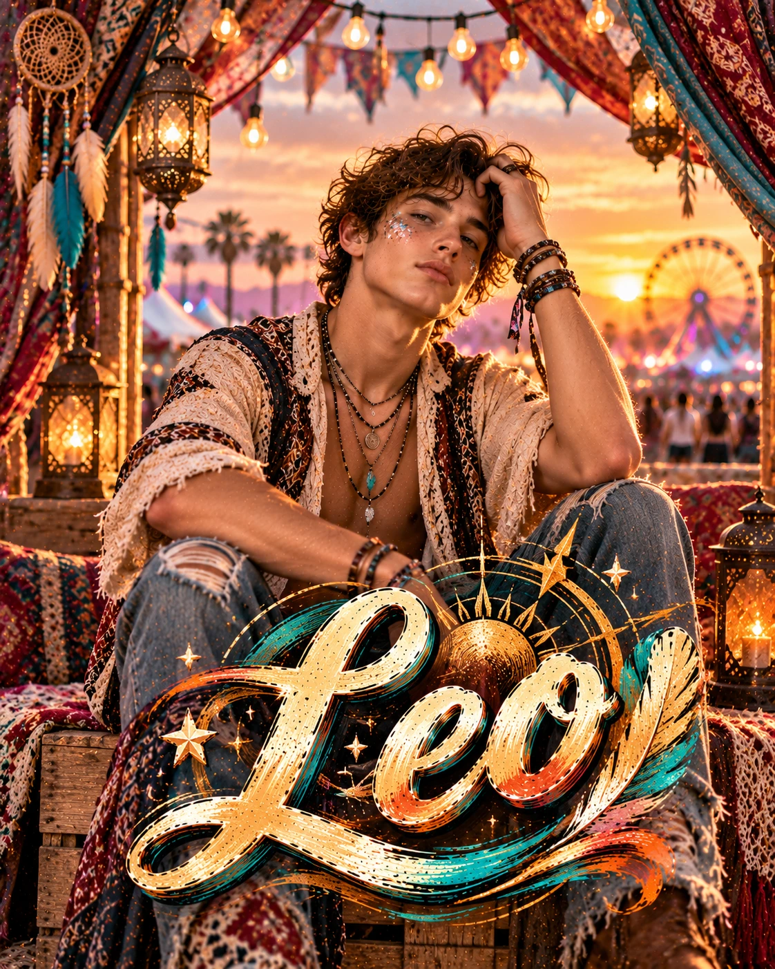 Leo — Festival Core Framed Space Profile Poster — Instagram Posts AI poster reference