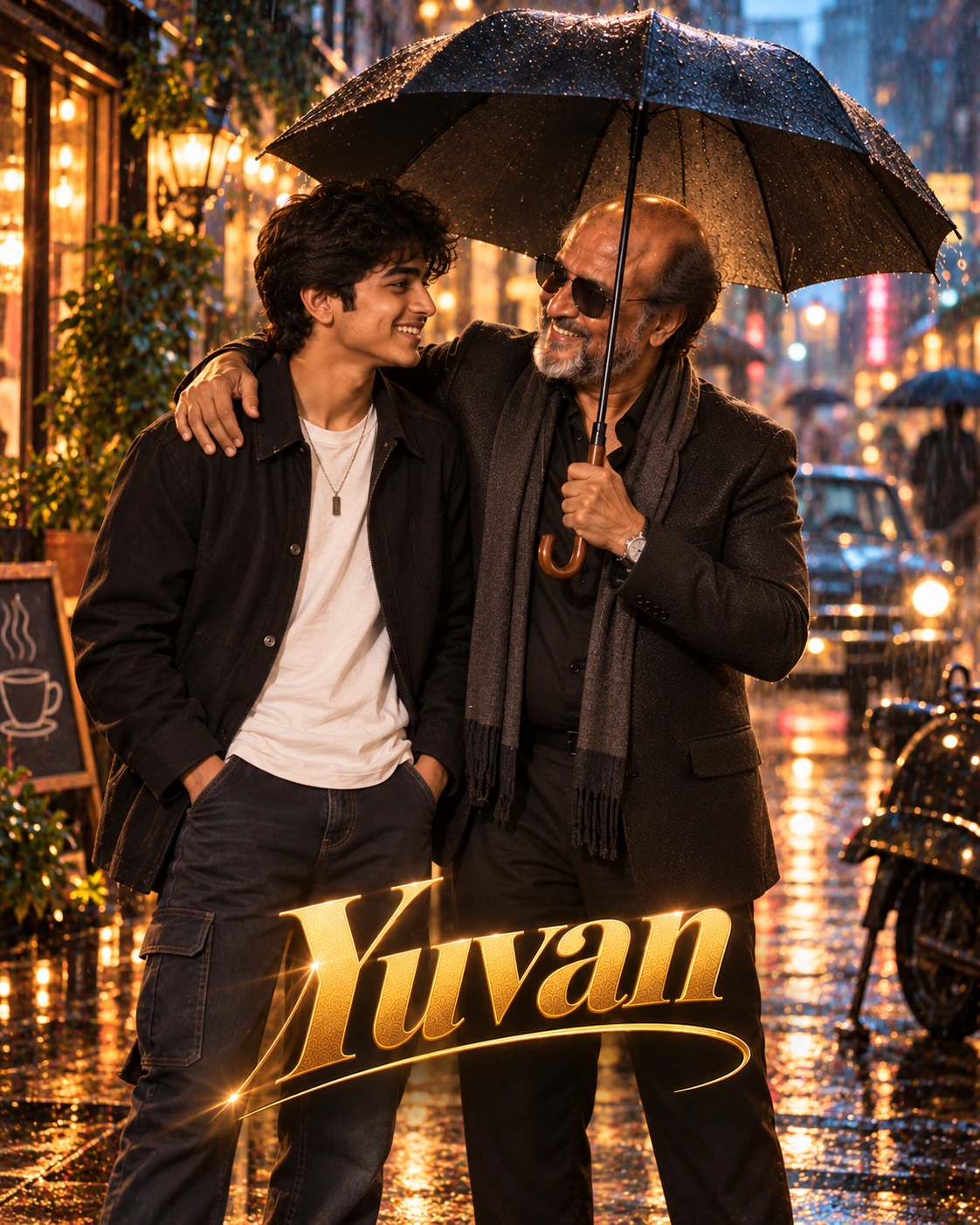 Yuvan with Rajinikanth — Monsoon Street Star Meet Dream Poster — Instagram Posts AI poster reference