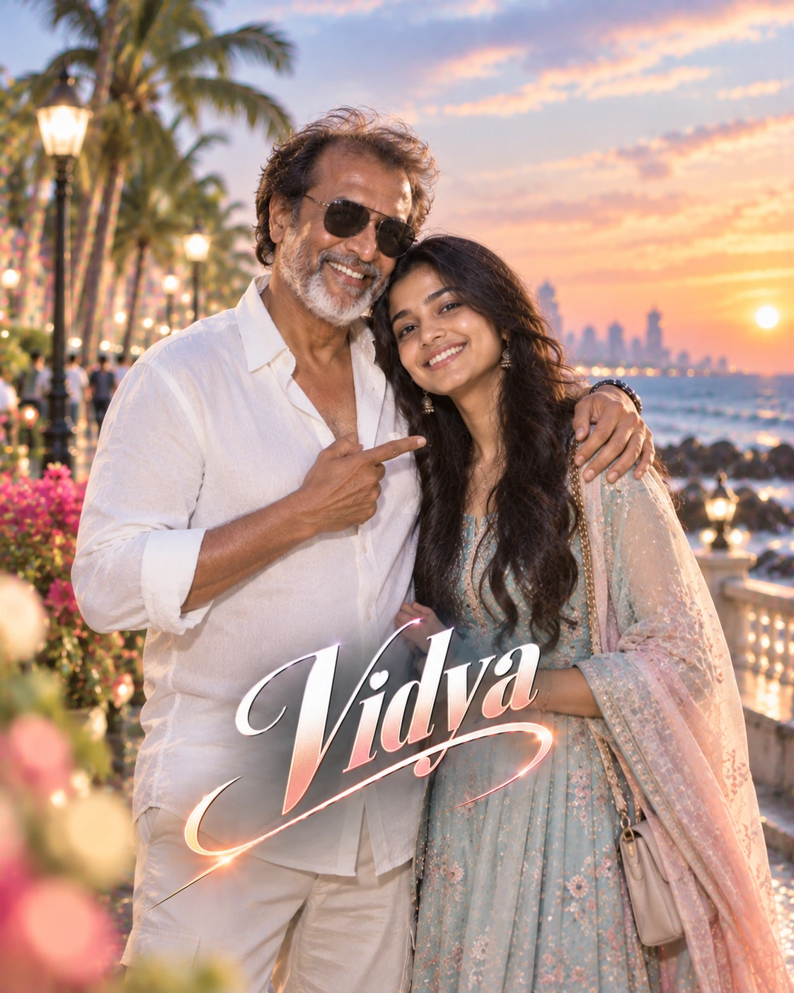 Vidya with Rajinikanth — Pastel Editorial Softness Dream Poster — Instagram Posts AI poster reference