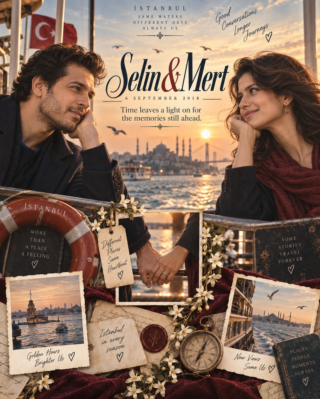 Bosphorus Joined Hands Timeless Love — Anniversary AI poster reference