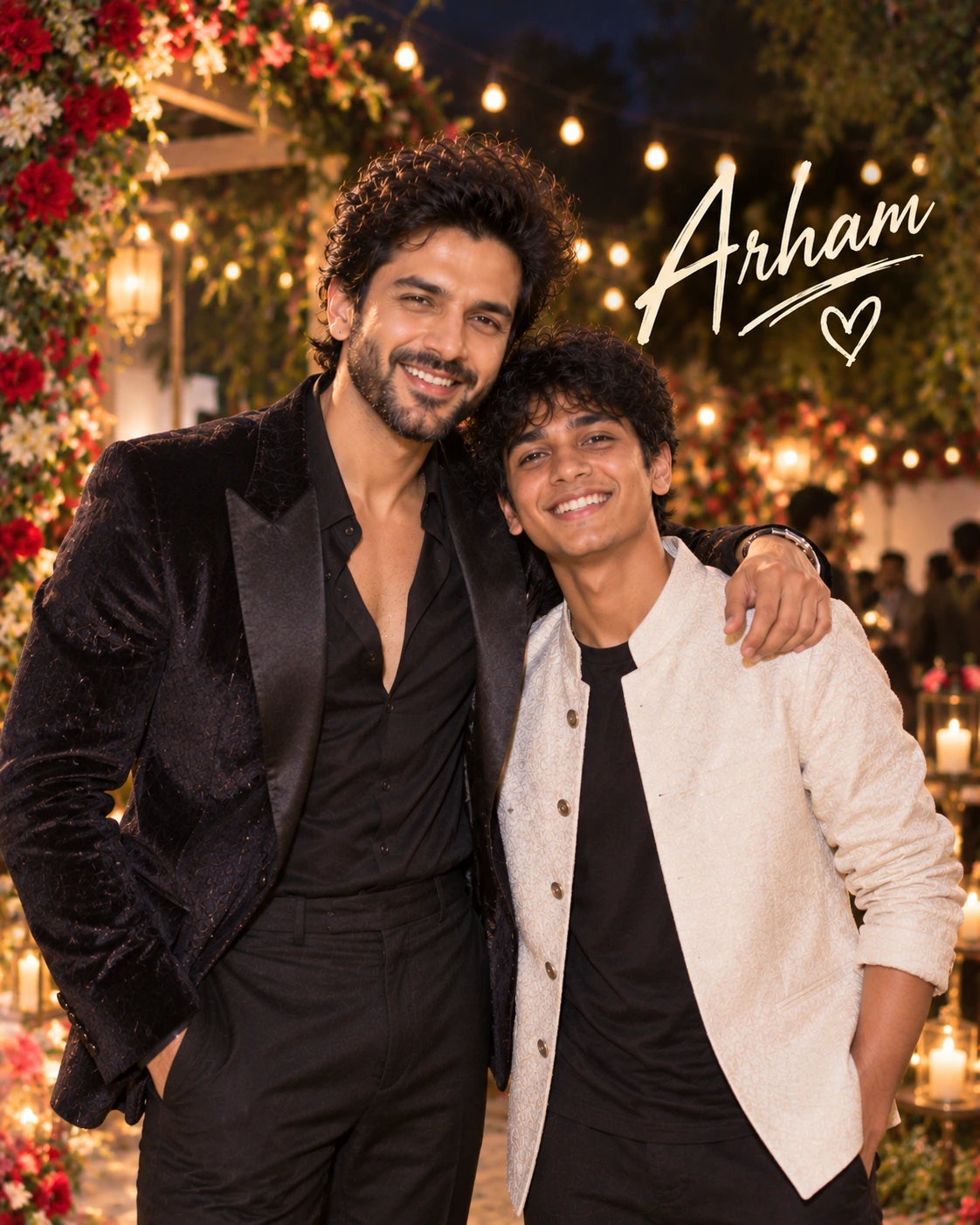 Arham with Kartik Aaryan — Direct-Flash Celebrity Snapshot Dream Poster — Instagram Posts AI poster reference
