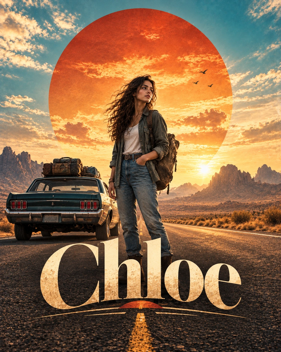 Chloe — Road Movie Minimal Symbol Instagram Poster — Instagram Posts AI poster reference