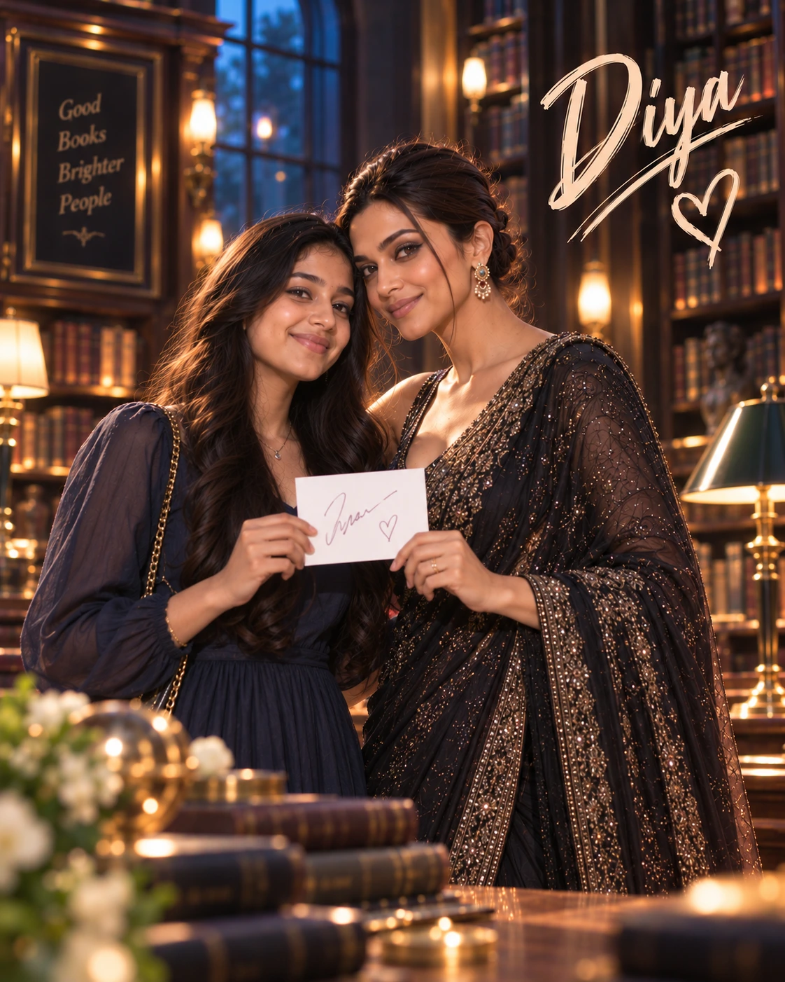 Diya with Deepika Padukone — Cinematic Shadow-And-Rim Contrast Dream Poster — Instagram Posts AI poster reference