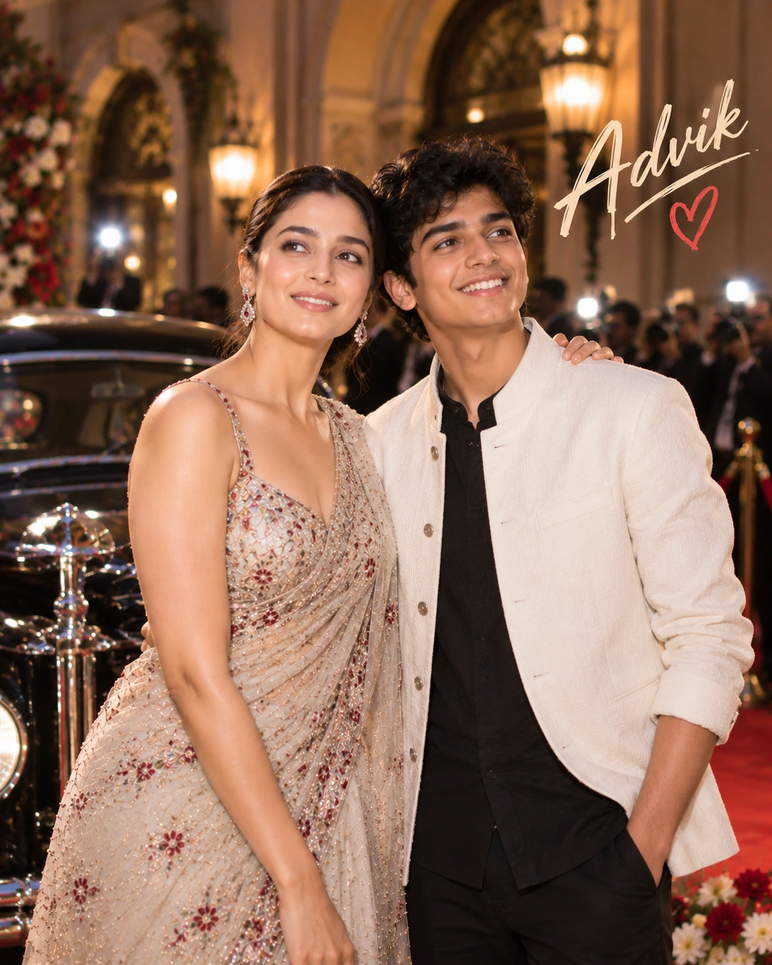 Advik with Alia Bhatt — Direct-Flash Celebrity Snapshot Dream Poster — Instagram Posts AI poster reference