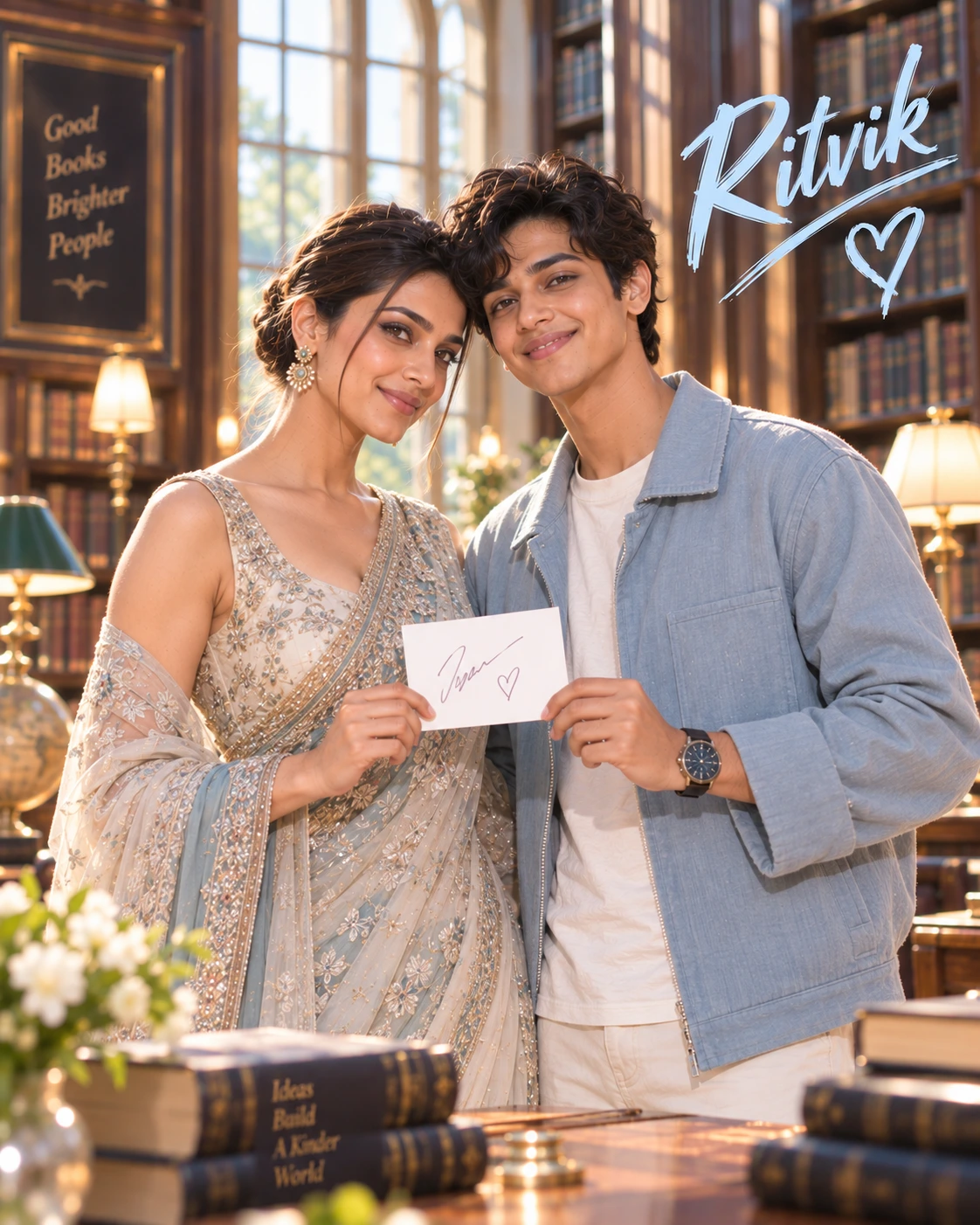 Ritvik with Deepika Padukone — High-Key Daylight Clarity Dream Poster — Instagram Posts AI poster reference