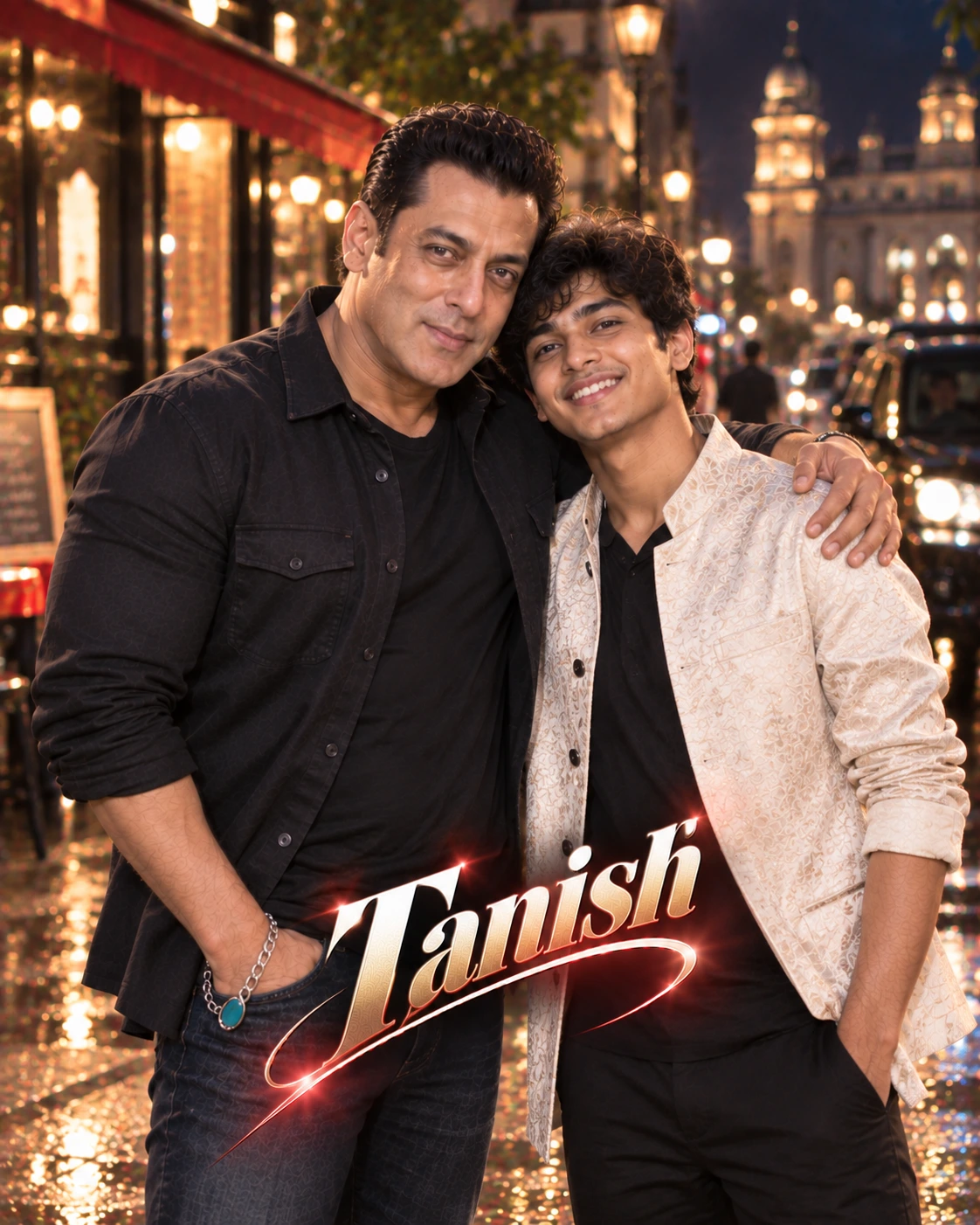 Tanish with Salman Khan — Direct-Flash Celebrity Snapshot Dream Poster — Instagram Posts AI poster reference