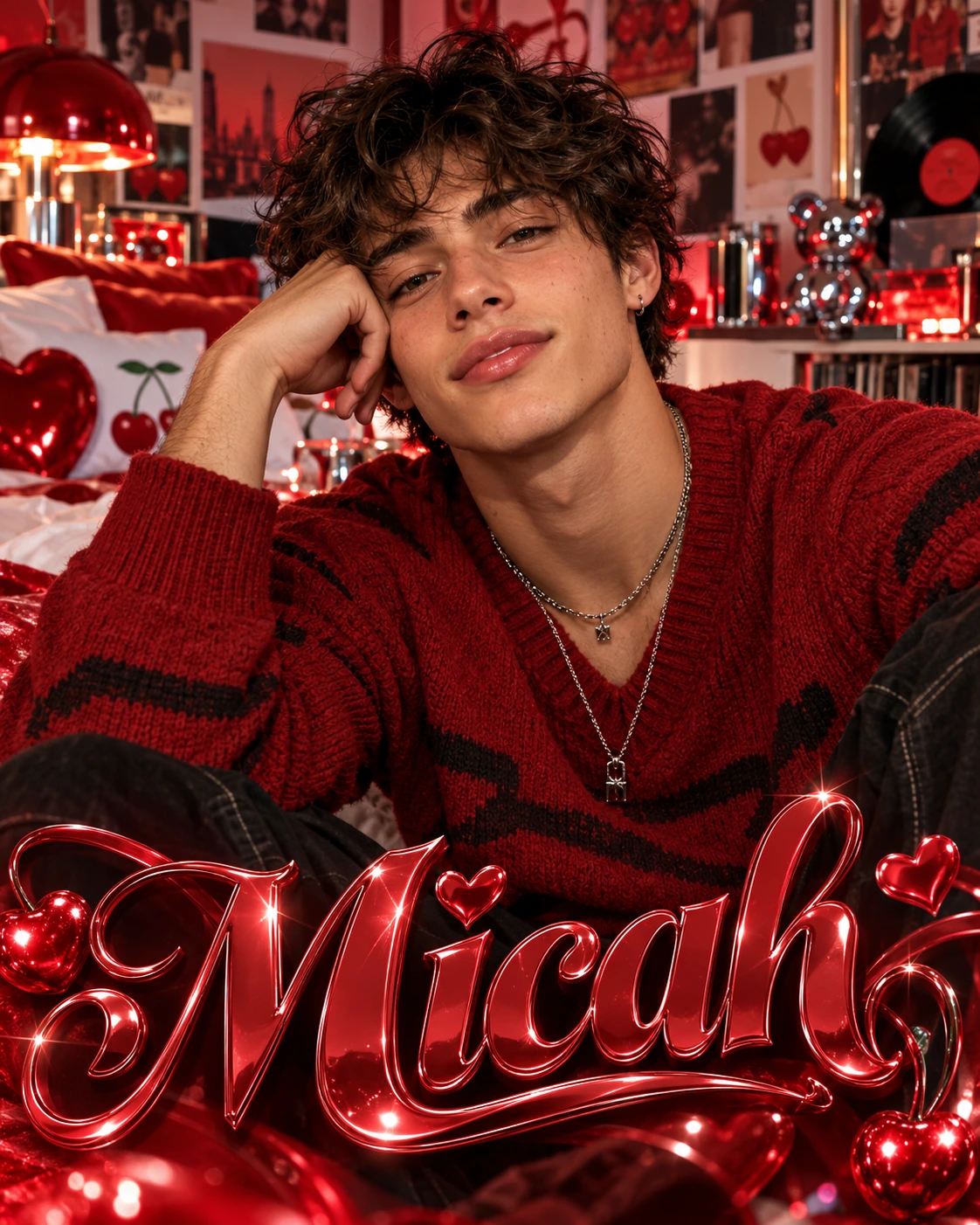 Micah — Cherry Coded Editorial Closeup Profile Poster — Instagram Posts AI poster reference