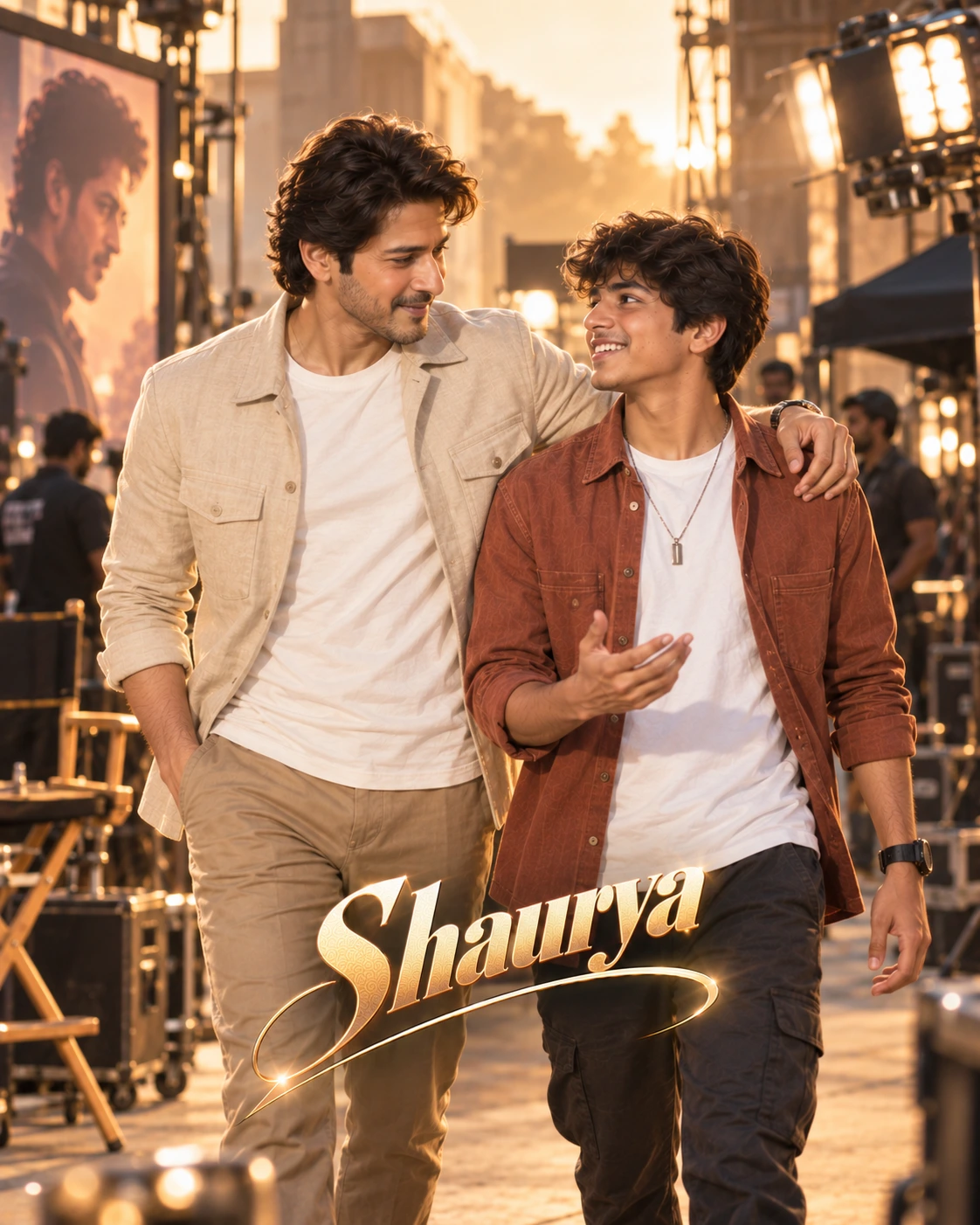 Shaurya with Mahesh Babu — Golden-Hour Glow Dream Poster — Instagram Posts AI poster reference