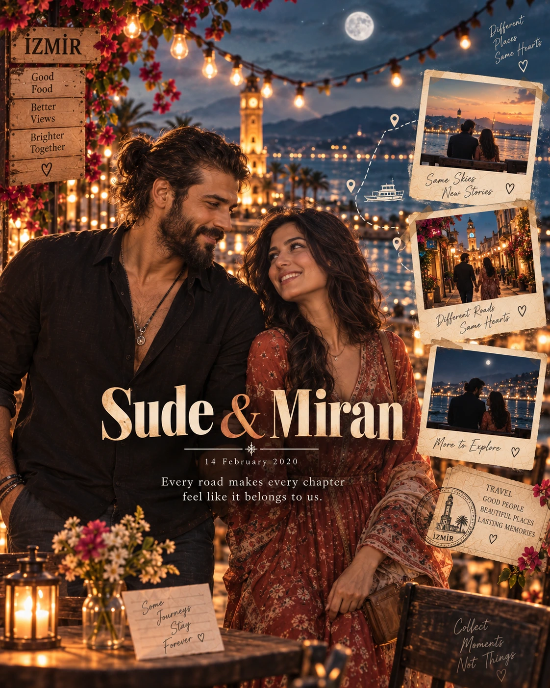 Izmir Bokeh Vignettes Love Journey — Anniversary AI poster reference