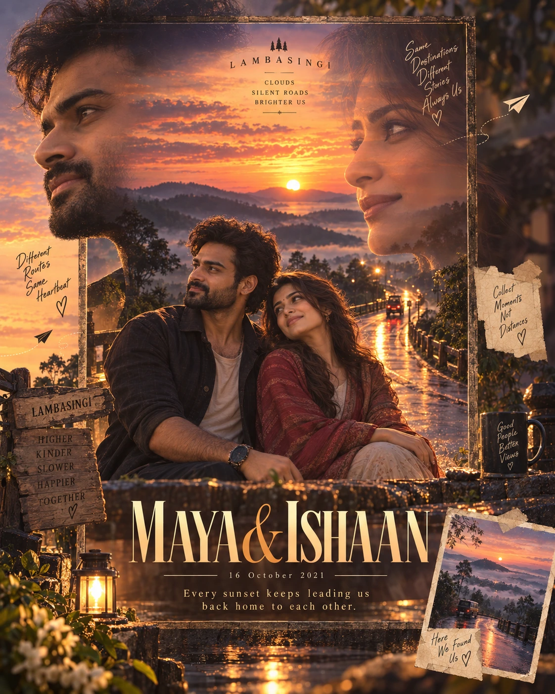Lambasingi Window Overlay Sunset Love — Engagement AI poster reference