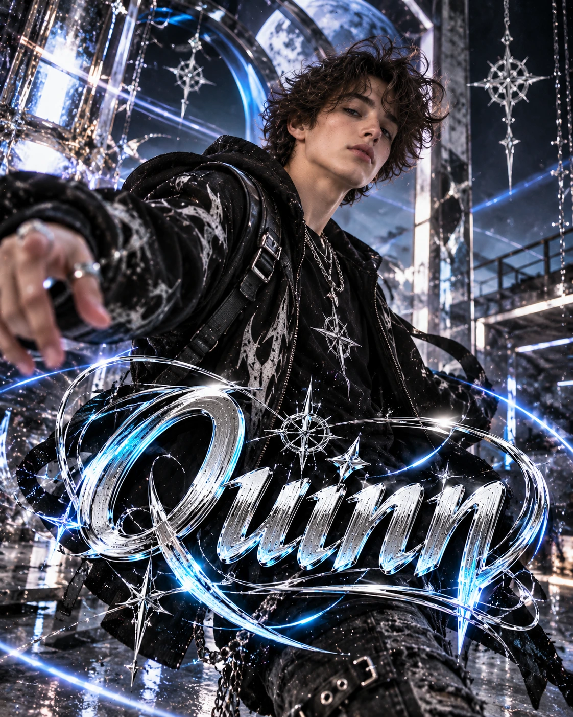 Quinn — Cyber Sigil Motion Energy Profile Poster — Instagram Posts AI poster reference