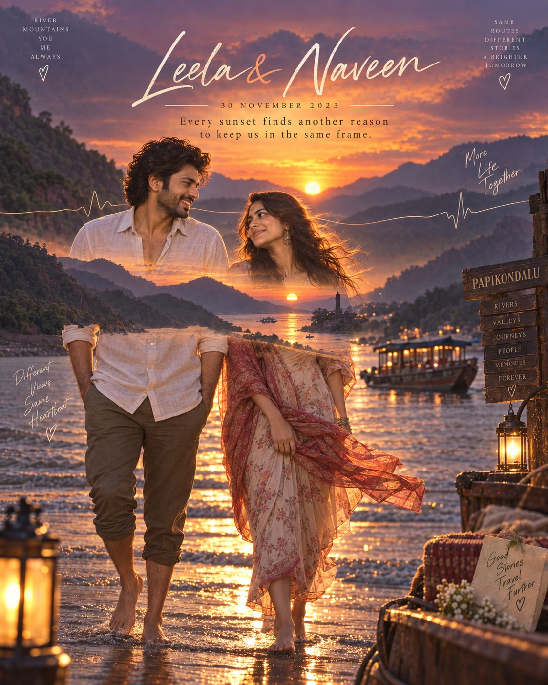 Papikondalu Double Horizon Sunset Love — Engagement AI poster reference